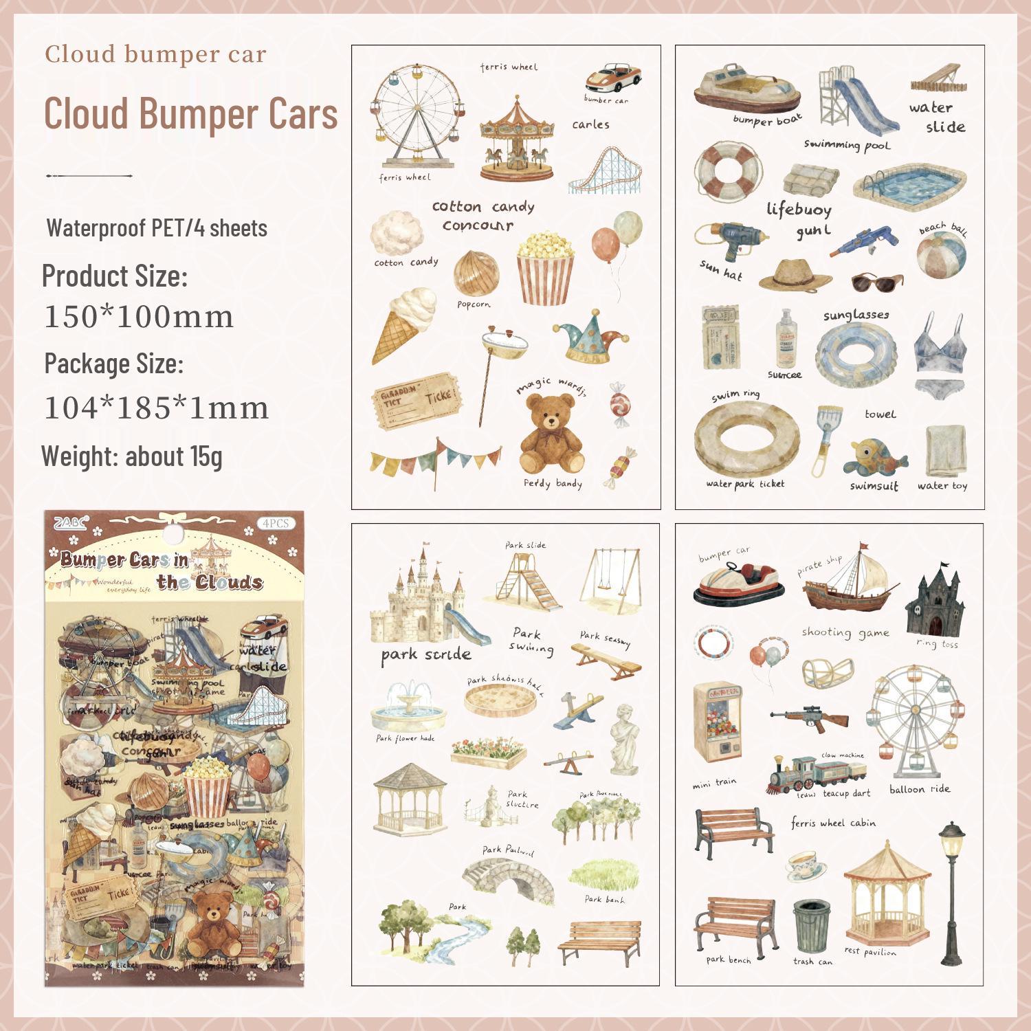 ZABC Daily Log Series European Retro Flat Stickers - DIY Collage Decoration, 6 Styles