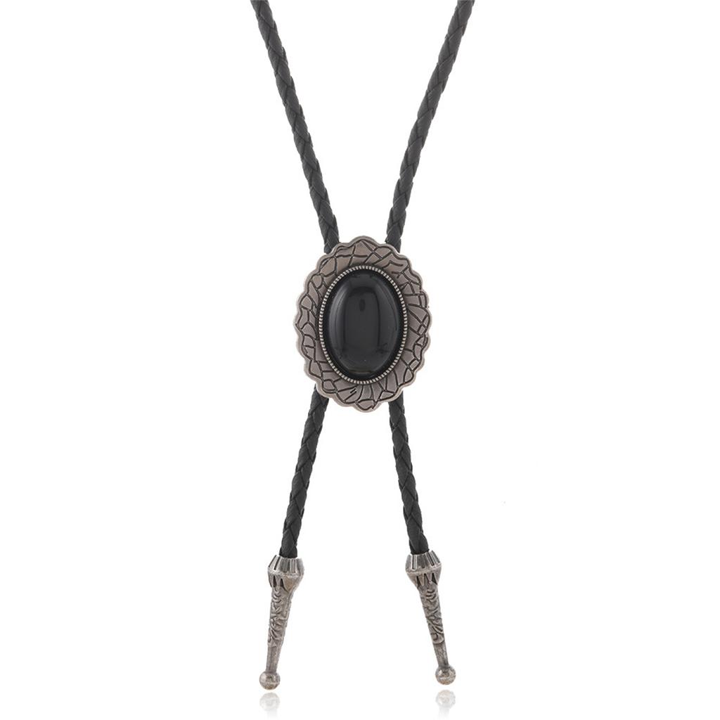 Long Adjustable Leather Cord Necklace For Sweaters Elegant Golden Design Durable Comfortable String Formal Casual Wear