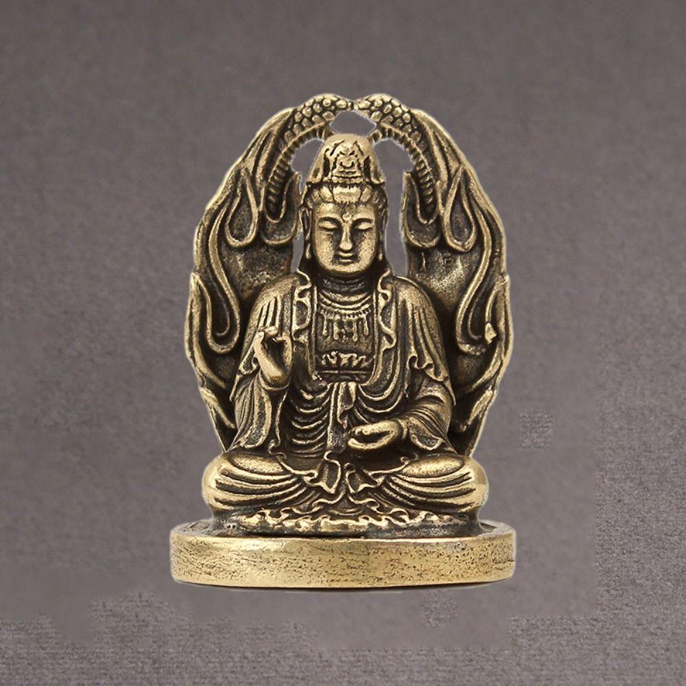 Brass Craft Pocket Buddha Ornaments Solid Buddha Pendant Creative Guanyin Buddha Statue  Office
