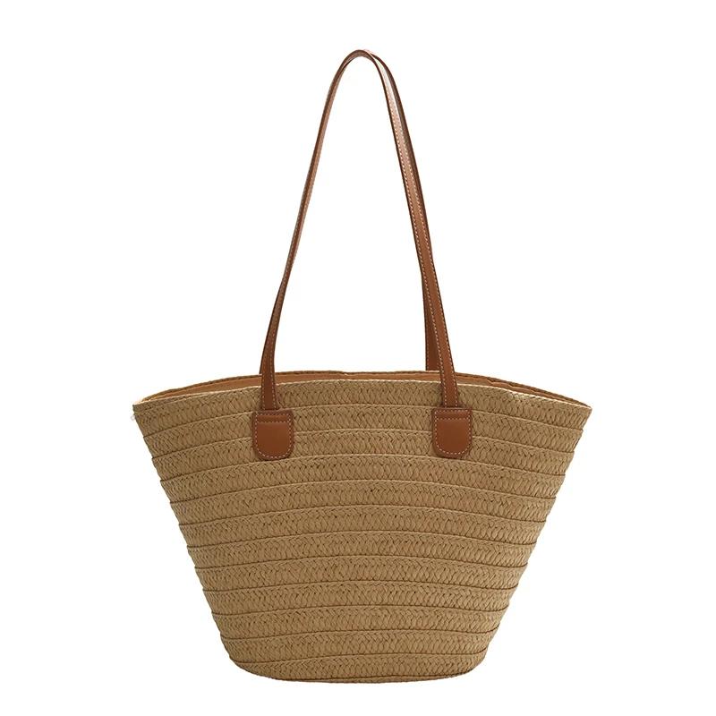 Соломенная коса Повседневные сумки через плечо Большая вместимость Простые универсальные — фото 8