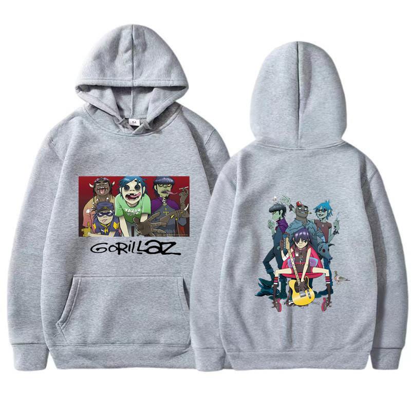

Unisex Vintage Y2K Clothing Music Band Gorillaz PUNK ROCK Men s fashion printed hoodie sweatshirt Harajuku men hoodie clothing XL