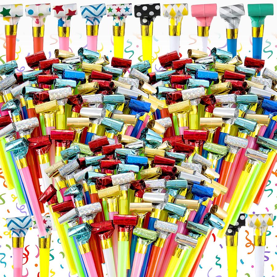 20-120pcs Long Nosed Whistle Creative Party Sounding Atmosphere Making Props Plastic Party Blowers Fun Whistles for Celebrations