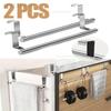 Towel Rack Over Door Towel Bar Hanging Holder Stainless Steel Bathroom Kitchen Cabinet Towel Rag Rack Towel Hanger