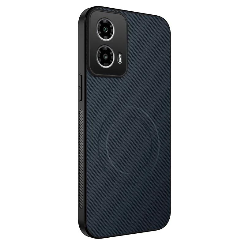 Pouzdro s texturou karbonových vláken s magnetickým bezdrátovým nabíjením pro Motorola Moto Edge 50 NEO 50 Fusion 50 Ultra Ochranný silikonový kryt proti pádu