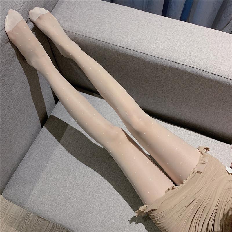 1PC Sexy Women Pantyhose Tights Summer Nylon Polka Dot Print Stocking Seamless Fishnet Mesh Female Hosiery Plus Fits 40-60kg