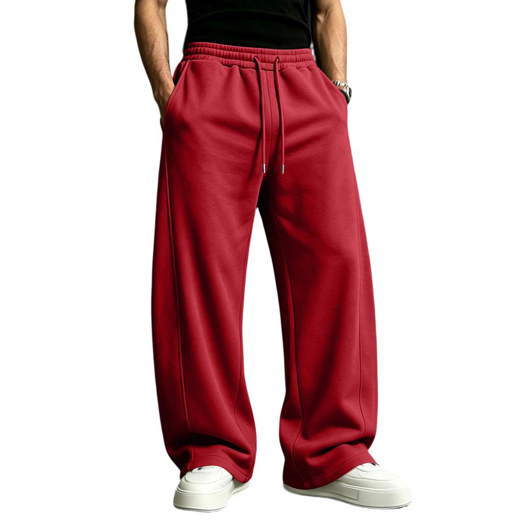 Men's Casual Sweatpants with Elastic Drawstring Waist Loose Fit Straight Leg for and Sports