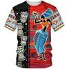 Summer Loose Plus Size T-shirt African Ethnic Style Trend 3D Printed Short Sleeved Men's Fashionable Short Sleeved T-shirt European and American