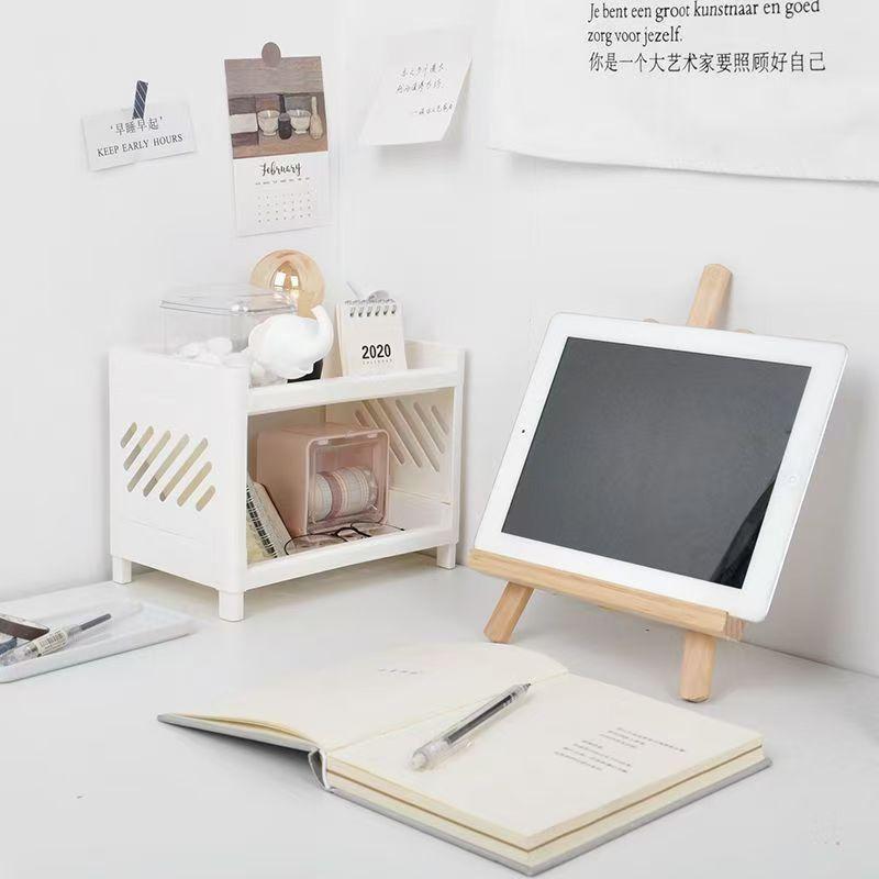 Doppelschichtiger Lagerregal Minimalistischer Schreibtischorganisator Einfach zu montieren für Badezimmer Home Office Arbeitsplatte 1 Stück