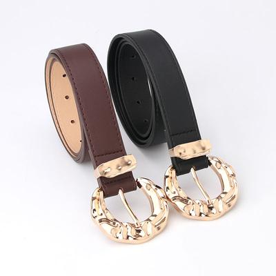 The Belt Is Fashionable and Individual for Women. It Is Decorated with Student Belts and Trendy for Women. It Is A Concave-convex Metal Buckle Belt