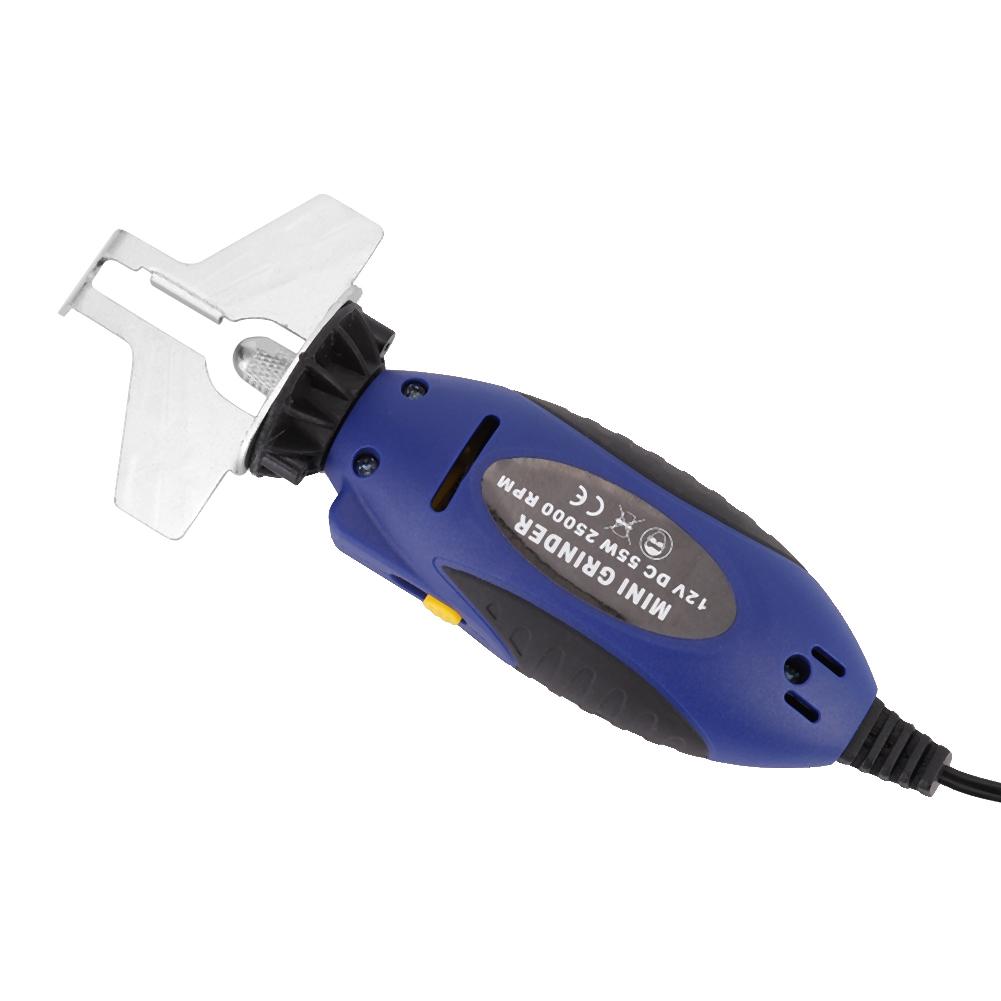 12V Electric Chainsaw Chain Sharpener, Manual Sharpener with 3 Grinding Wheels for 4mm, 4.8mm and 5.5mm Chains