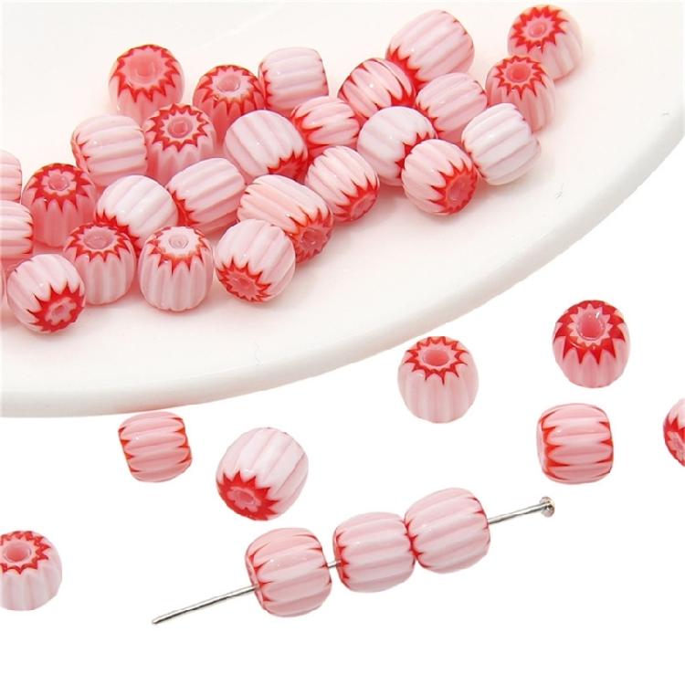 10 Pack Resin Pumpkin Beads Colorful Beads Handmade Craft Beads for Creative Hand Strands and Necklace Accessories
