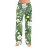 Womens Pajama Pants Sleepwear Casual Drawstring Elastic Waist Pants Comfy Straight Yoga Loose Trousers