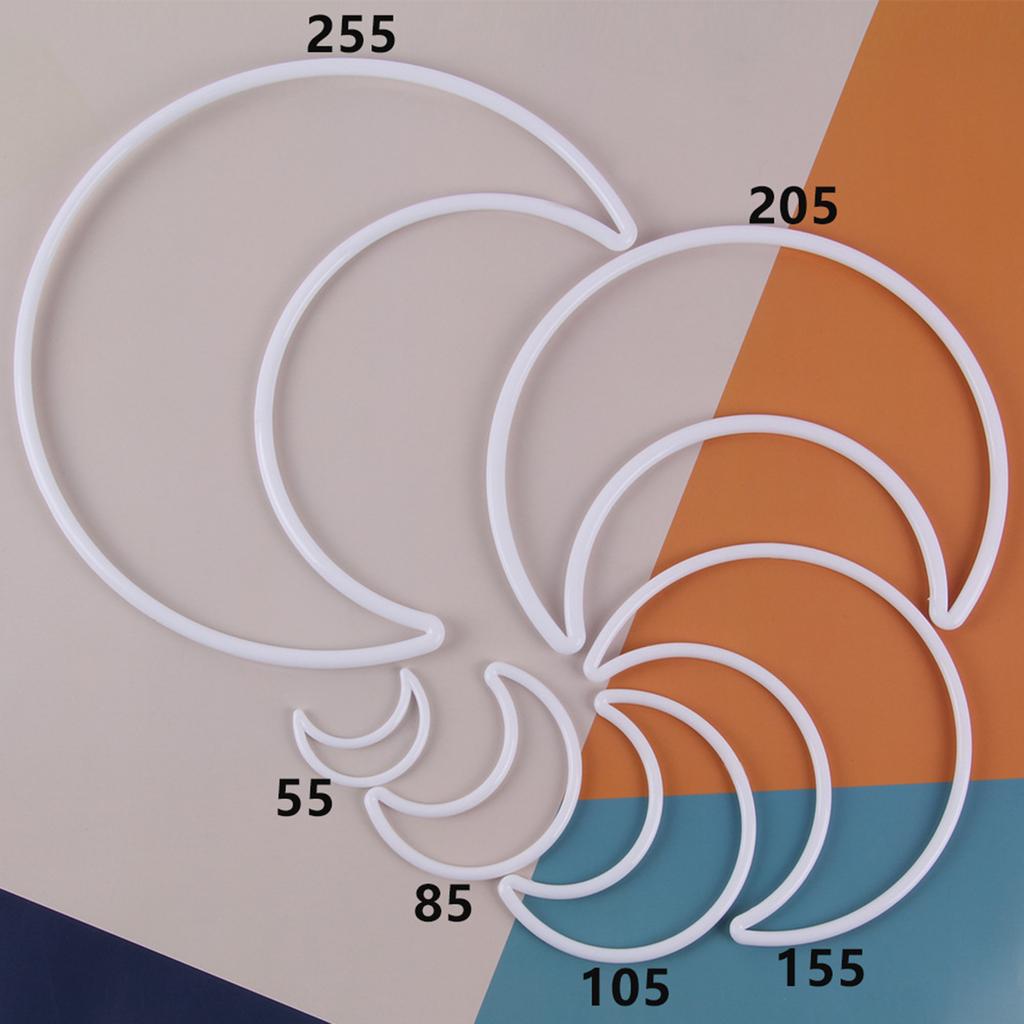 Traumfänger, Bastelbedarf, weißer Kunststoffmond für handgefertigte Kunstprojekte, leicht und anpassbar, verschiedene Größen