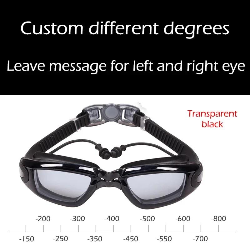 -1.5 Până la -7.0 Miopie Adult Silicon Lentilă HD Clară Anti-Ceață Ochelari de Înot Ochelari de Înot Personalizat Grad Diferit Ochiul Stâng Ochiul Drept