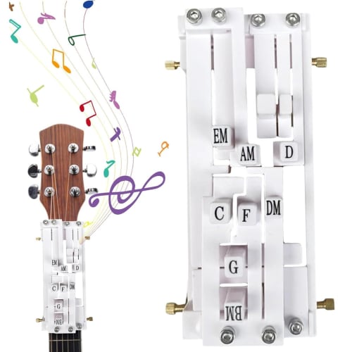 Guitar Chord Presser, Guitar Chord Trainer, Double Chord, Guitar Learning Aid for Kids, Beginners, and Adults (Black)