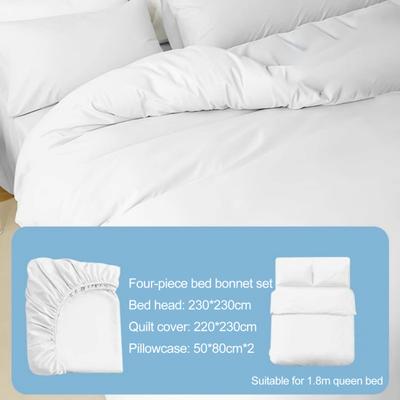 4Pcs/Set Bed Sheet Set Ultra-Elastic Stretchable Prevent Sliding Moving Disposable Sheet Quilt Cover Pillowcase Set
