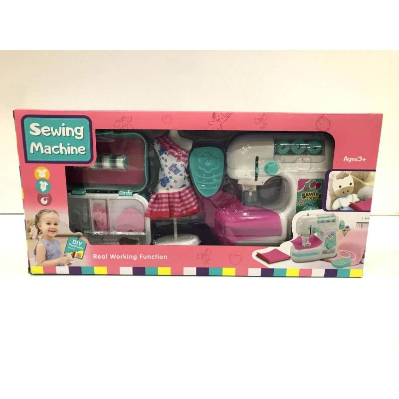 Children Electric Sewing Machine Toy with LED Pretend Play Emulational Educational Household Baby Girls Gift Play Set