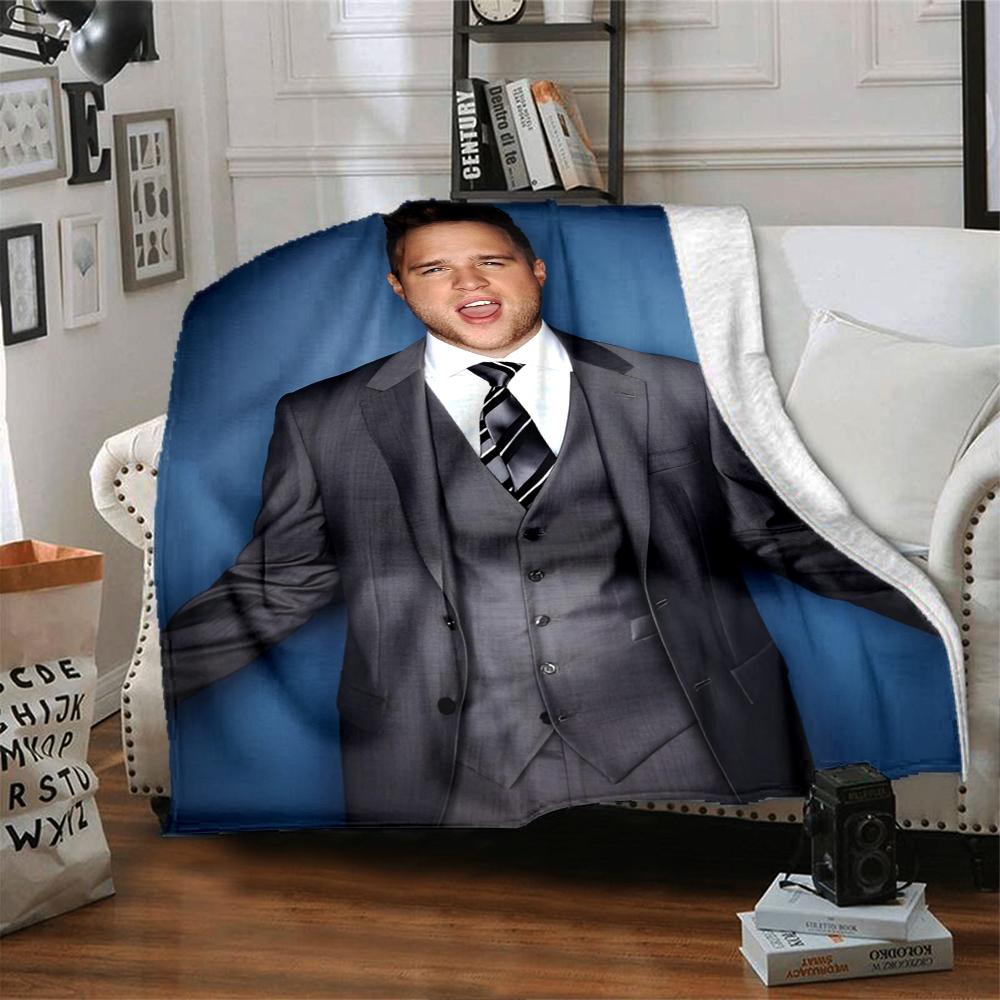 Olly Murs Theme Printed Blanket - Perfect for Couch, Bed, Travel & Outdoor Use | Machine Washable, Cozy & Durable.