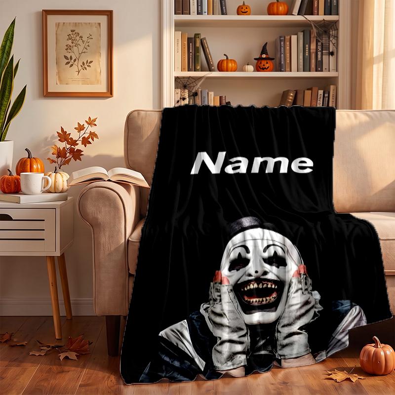 Art the Clown Custom Flannel Blankets Soft Warm Cozy Throws for Home Decor Holiday Gifts