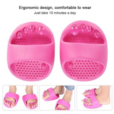 1 Pair Slimming Slippers Overlapping Toe Separator Summer Soft EVA Indoor Home House Massage Slippers Men Women Leg Slimming Half Slippers