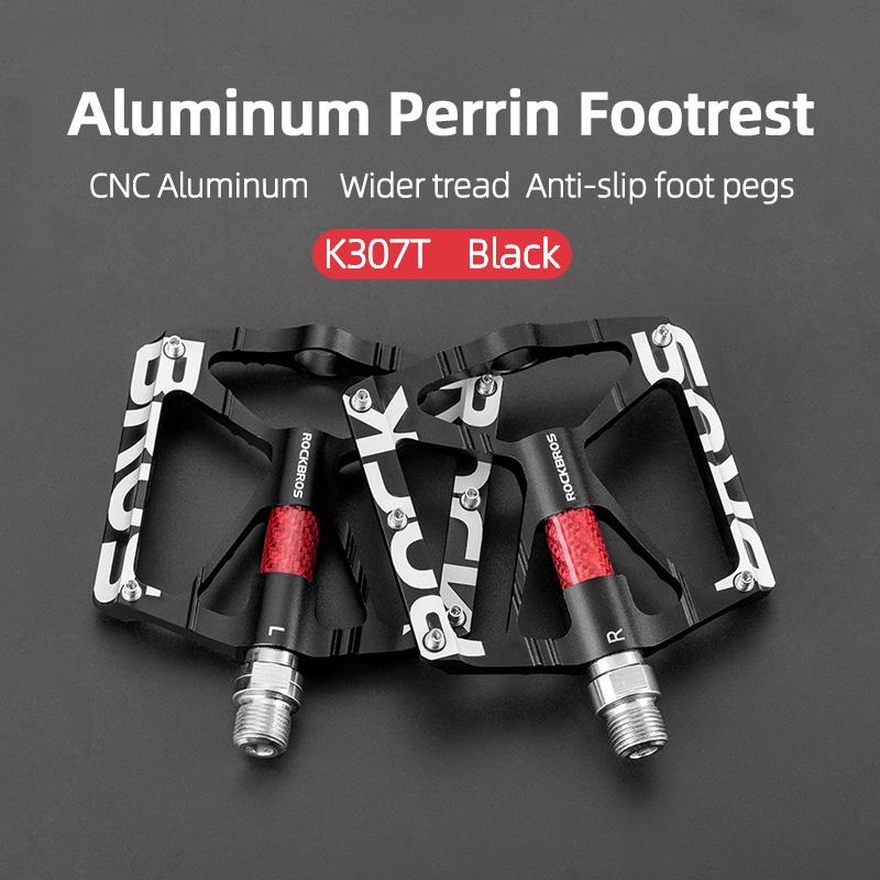 Rockbros Bicycle Pedals Alloy Bearings Cycling Pedals Platform Bike Flat Pedal Pedals Reflective Anti-Slip Mtb Bike Accessories