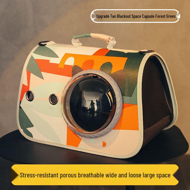 Portable Pet Carrier: Breathable Space Capsule Crossbody Backpack for Cats and Dogs