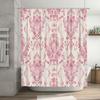 Vintage Pink Damask Shower Curtain Waterproof Home Decor Bathroom Accessories Decoration (180x180cm)
