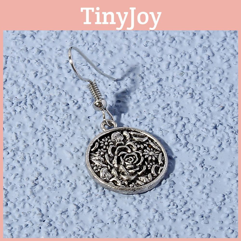 Vintage Floral Metal Earrings For Women With Geometric Design For Wedding And Gift Giving