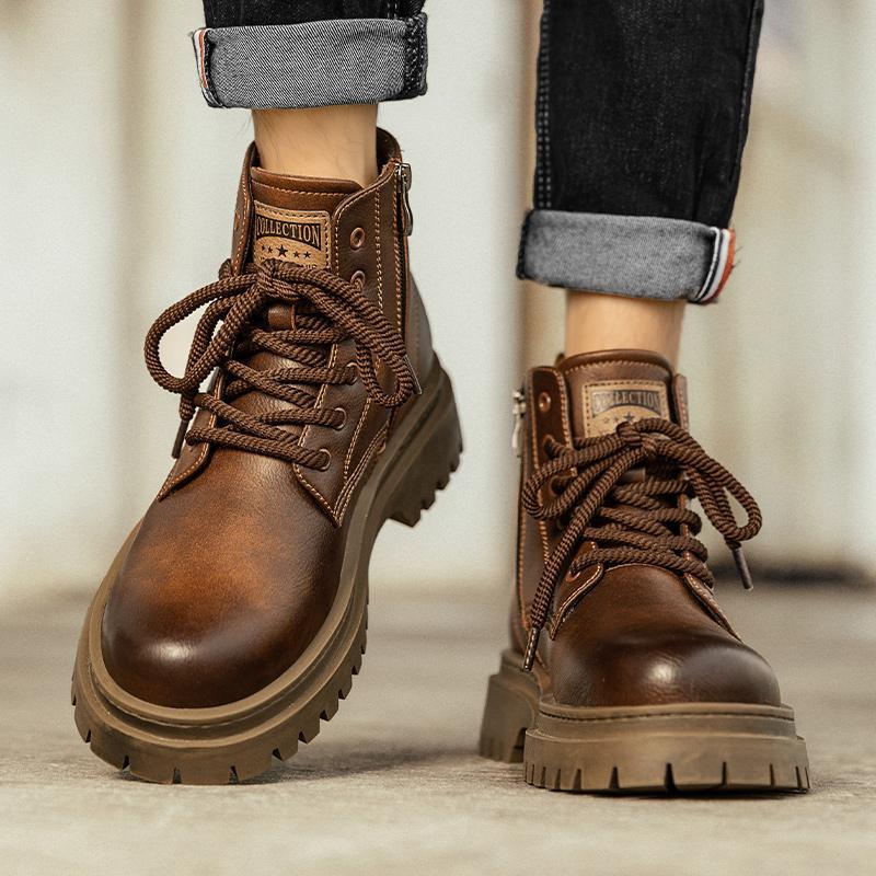 Men s shoes high-top trendy Martin boots Martin boots men s short boots autumn tooling boots medium and high-top men s shoes 38