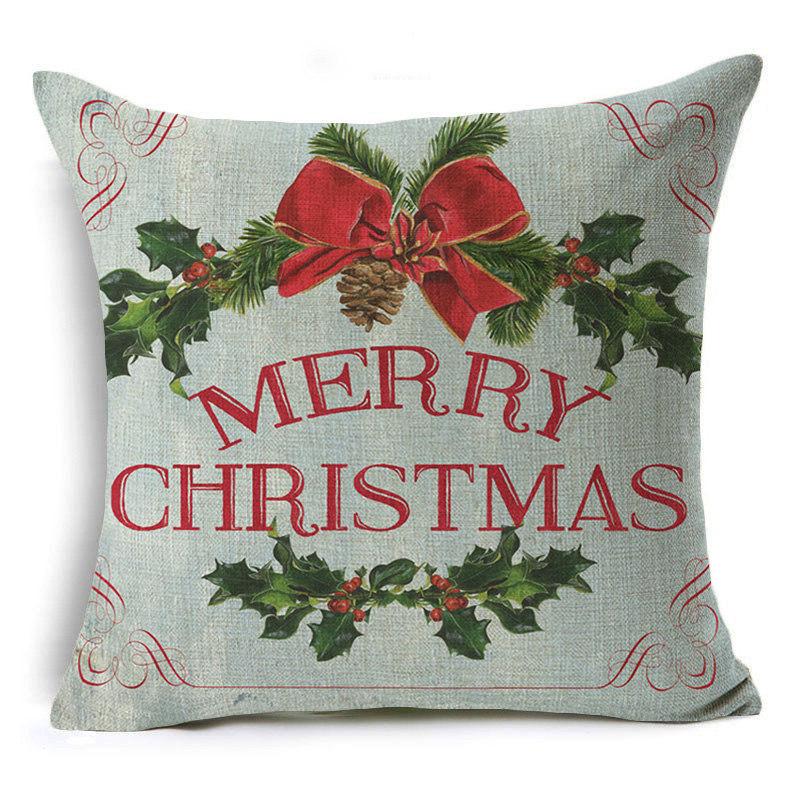 New Year Christmas Gift Elk Letter Sofa Cushion Linen Pillow Car Pillow Cover Premium Durable Quality Useful Practical