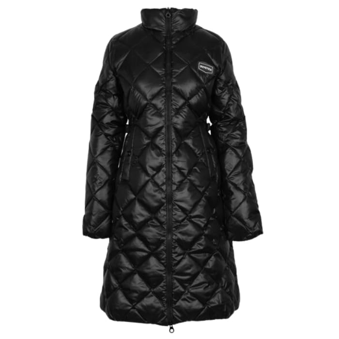 DUVETICA Long Down Down Beautiful Coordinates Women's Jacket, Slimming, Leg-Lengthening, Waist-Striking, Parka, Coat, Outerwear, Black, White,