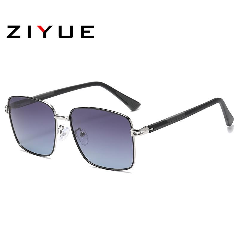Men's Polarized Square Metal Frame Sunglasses UV Protection