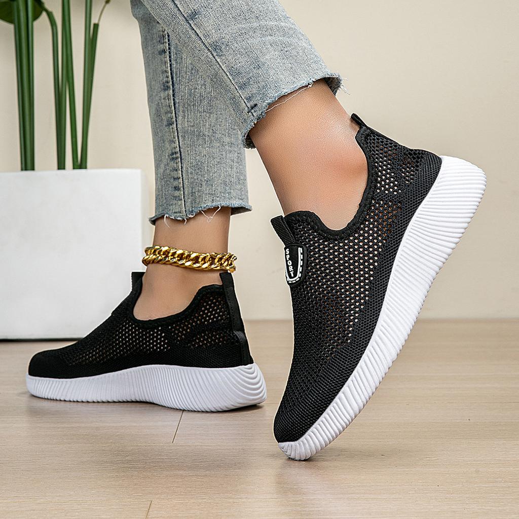 Breathable one-pedal hollow cloth shoes mesh sandals casual sports net shoes women's mesh lazy shoes