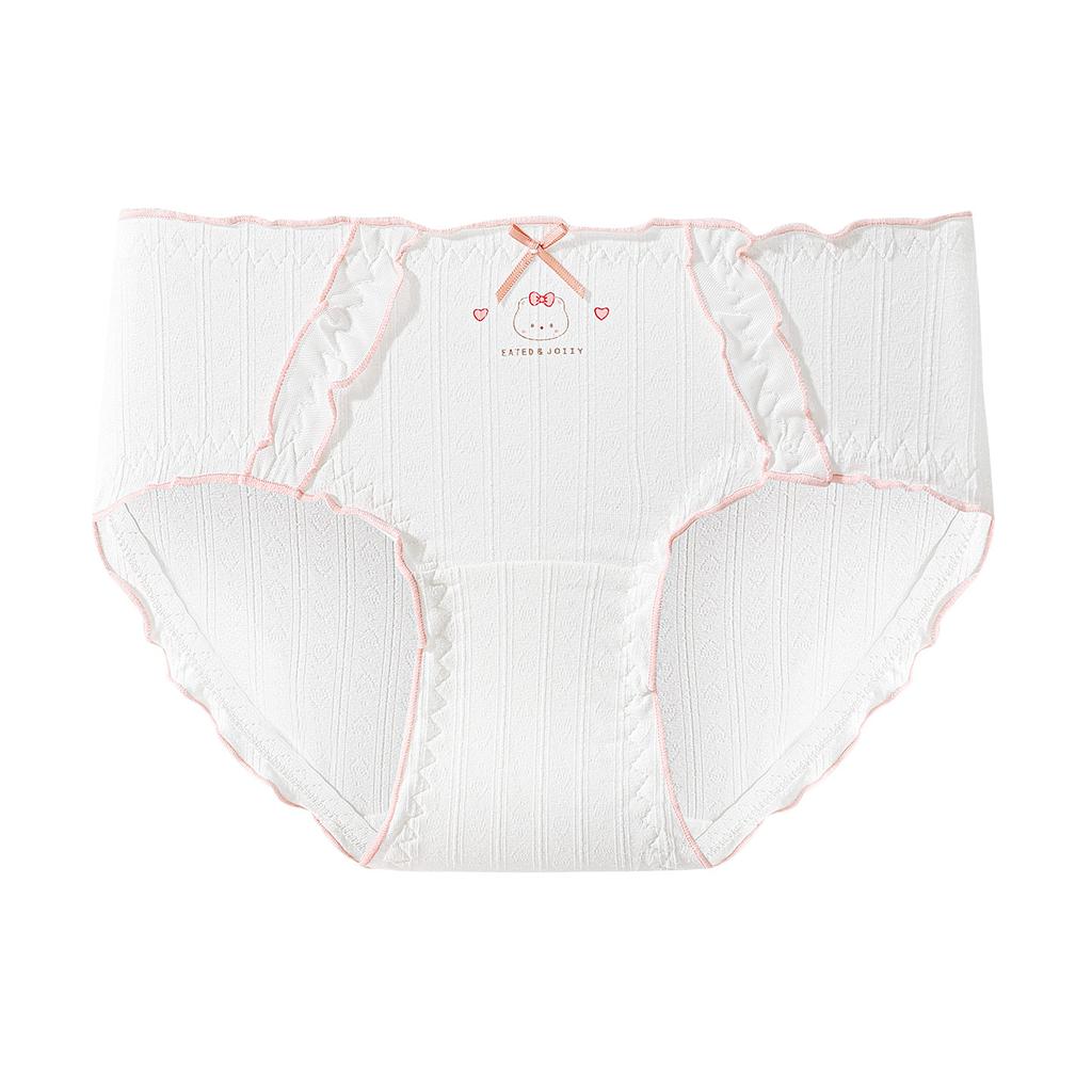 Ladies Spring and Summer New Sweet 10A Bacteriostatic Cotton Extended Crotch Breathable Briefs