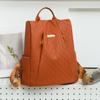 Retro Anti-Theft Backpack Soft Leather Women's Commuter Lightweight Travel Schoolbag