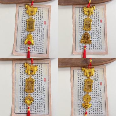2026 Jaar van het Paard Muurhanger Auto Ornament Chinees Jaar Rood Goud Hanger Geluksdecoratie Housewarming Cadeaus