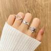 Vintage Distressed Butterfly Snake-shaped Ring Set - Multi-jointed Open-ended Set Ring Set