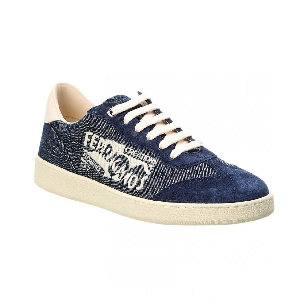 

Salvatore Ferragamo Ferragamo Achille Denim Suede Sneaker Blue Small/Medium