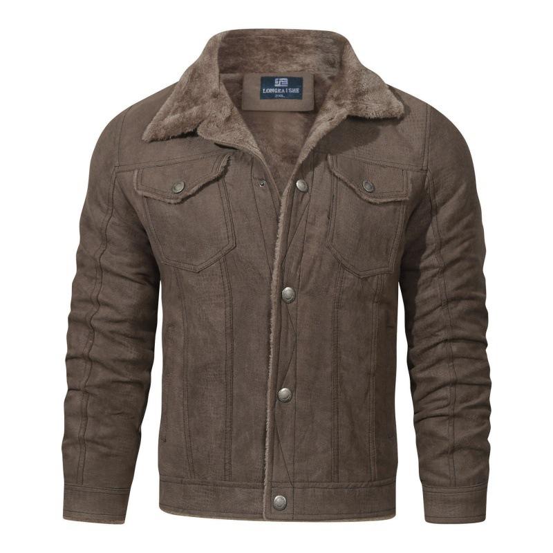 New Lapel Jacket Fur One Cross-border Men's Winter Fleece Coat Men's Loose Men's Wear