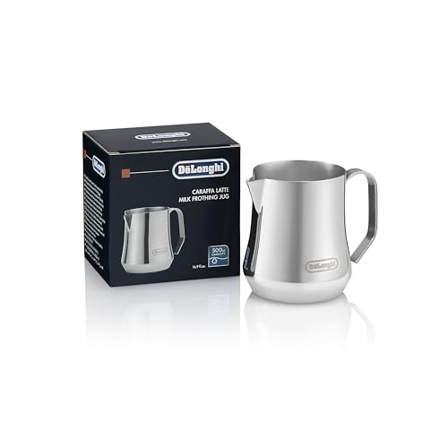 

De Longhi Stainless Steel Milk Jug DLSC069 Milk Pitcher for Manual Steaming, Made in Italy, 350ml, Foaming Milk, Compatible with De Longhi Fully Autom