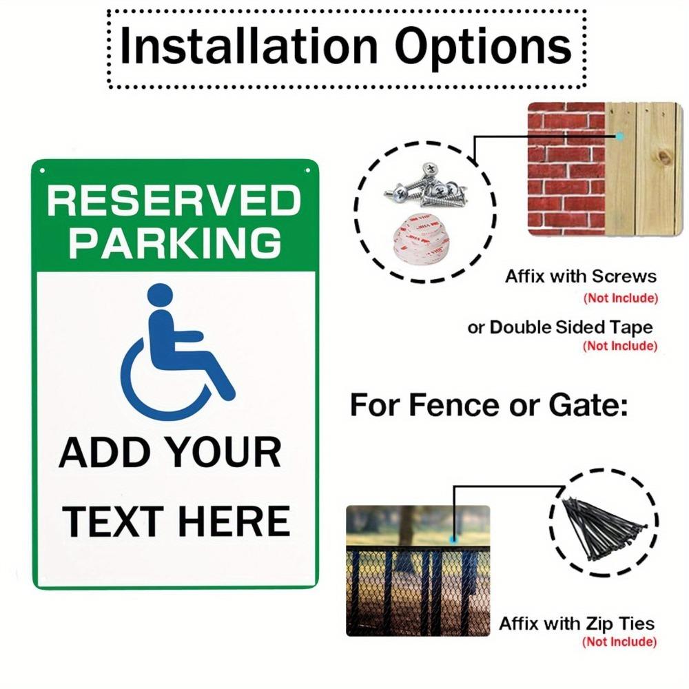 Custom Vintage Wheelchair Access Plaque 2D Flat Handicap Parking Sign Durable Metal Text Icon