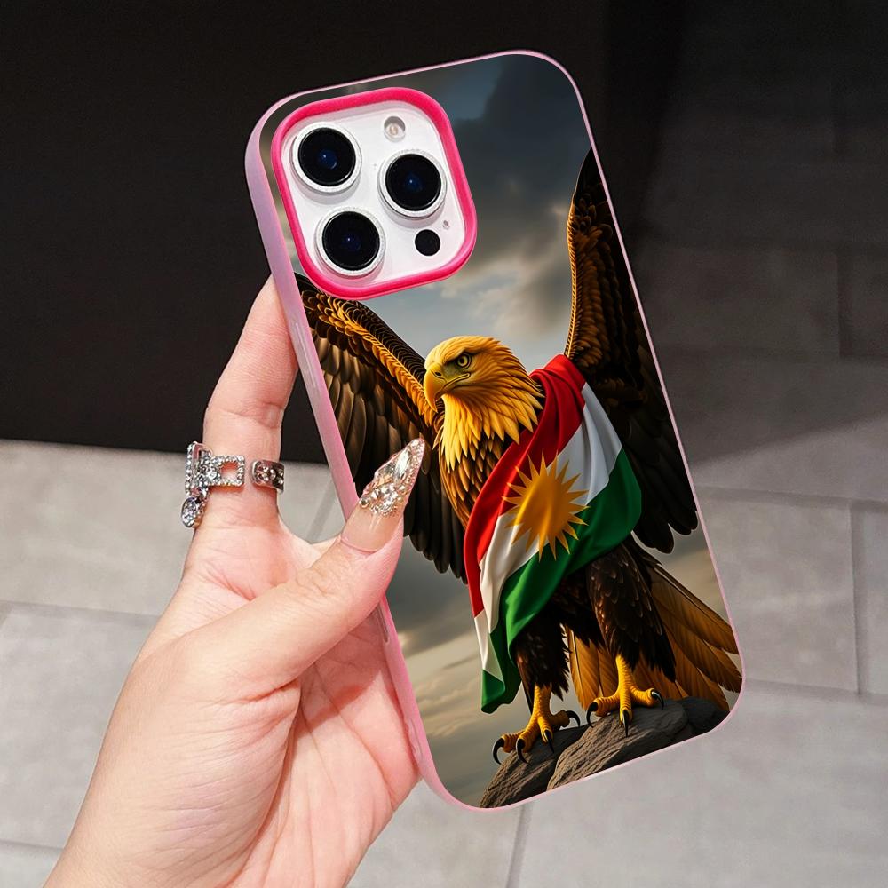 Kurdistan Flag Jelly Double layer Rose Red Mobile Phone Case for iPhone 17 16 15 14 13 12 11 Air Pro Max Plus Protective