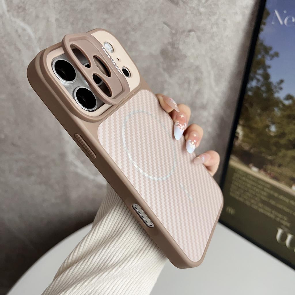 Applicable to iPhone11 lens holder, mobile phone case, Apple 11promax carbon fiber pattern magnetic anti-drop protective case.