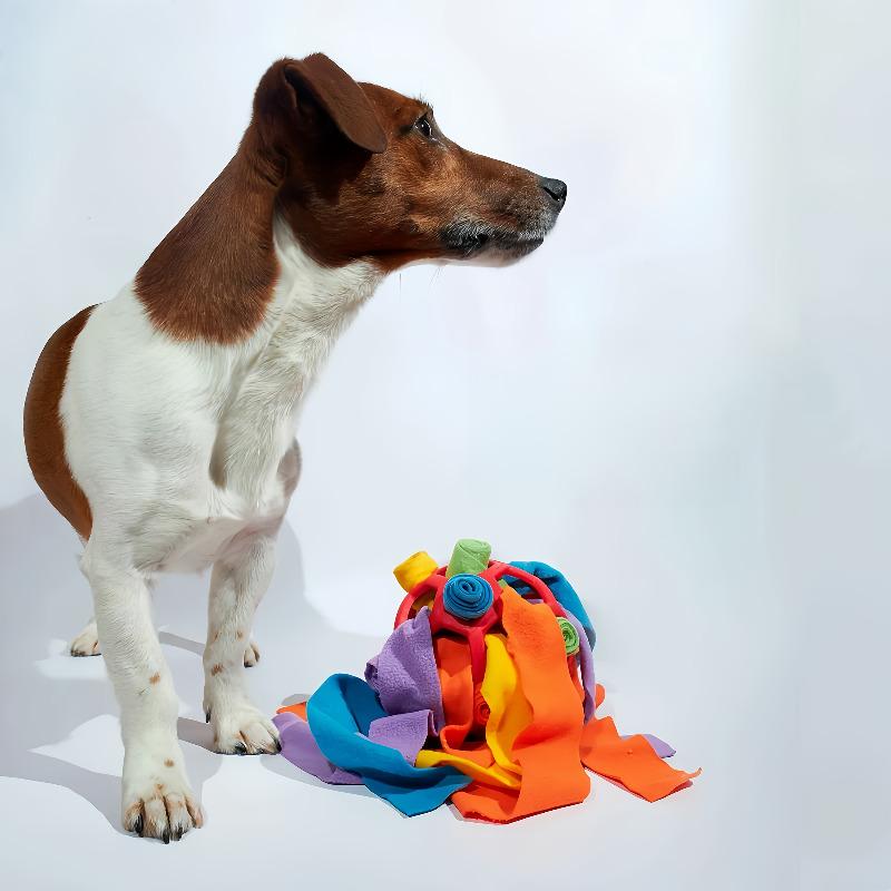 Interactive Dog Snuffle Ball TPR Puzzle Toy for Mental Stimulation and Slow Feeding Durable Chew Resistant Treat Dispenser