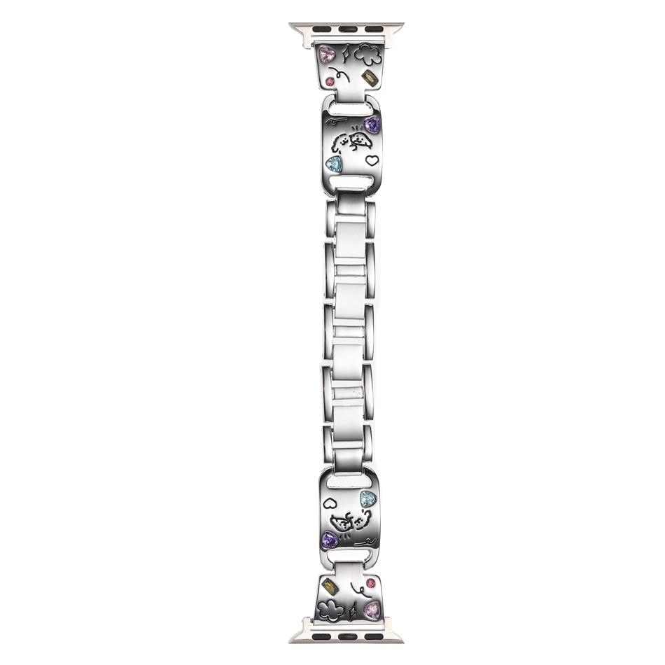 

Strap For Apple Watch Band S11 S10/9/8/7/6/SE/5/Ultra 3 IWatch 49/46/45/44/42/41/40/38mm Luxury Zircon Plating Cute Dog Bracelet 38 40 41(S11 10)42MM