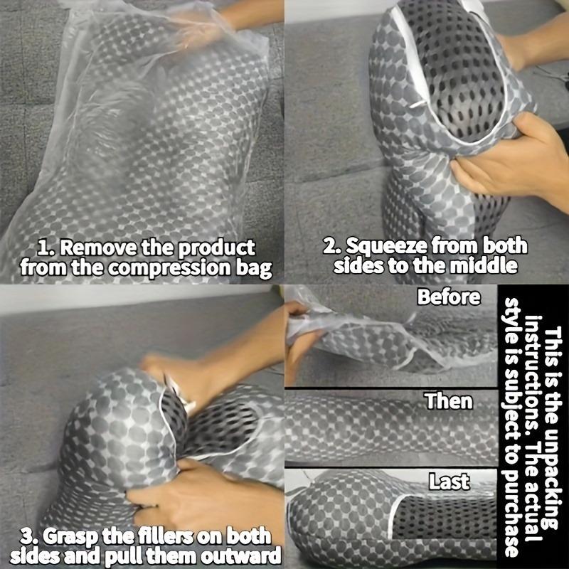 2-pieces Cool Ice Silk Pellet Pillow Supports Neck and Spine for Relaxing Sleep, Sleep Massage Pillow Core, Moisture Absorbing Bedding Pillow