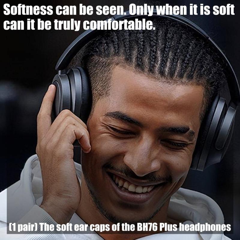 1 Paar Ohrpolster Leder Ohrpolster Ohrkissenbezug Memory-Schaum Ohrmuscheln für BH76 Plus Headsets