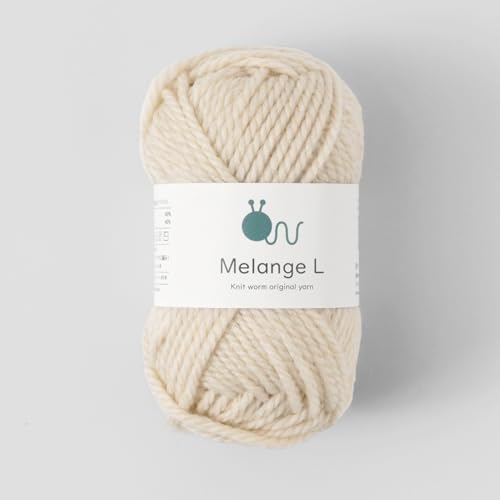 Knitworm Melange Garn, 10 Knäuel, Extra Dick, 30g (45m), 60% Wolle, 40% Acryl (beige)