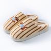 Autumn and winter plush slippers indoor home soft bottom non-slip plush warm couple striped puppy cotton slippers