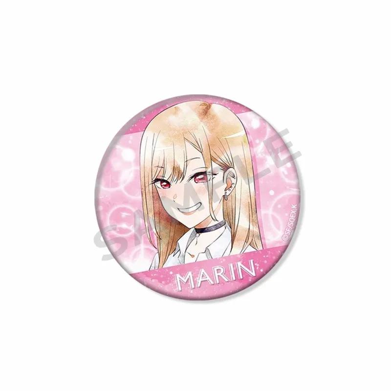 My Dress-Up Darling Anime Brooch Pin Kawaii Cartoon Figure Marin Kitagawa Badge Bag Hat Accessories Animation Peripheral Gifts
